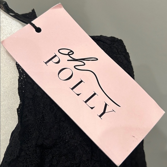 Oh Polly Nara Long-Sleeve Ruffled Lace Mini Dress in Black XL - Picture 5 of 6